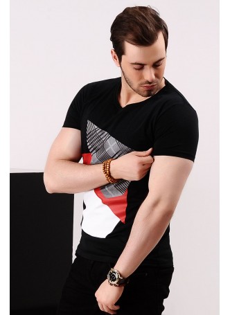 Baskılı Siyah T-shirt