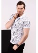 Desenli Polo Yaka Beyaz T-shirt