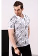 Desenli Polo Yaka Beyaz T-shirt