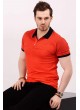 Püskürtme Desenli Turuncu T-shirt
