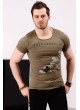 Kamuflaj Tırtık Detay Haki T-shirt
