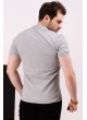 Altıgen Desenli Gri Polo Yaka T-shirt