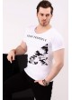 Kamuflaj Tırtık Detay Beyaz T-shirt