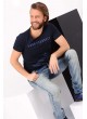 Kamuflaj Tırtık Detay  Lacivert T-shirt