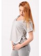 İncili Omuz Gri Bluz