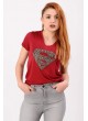 Superman Taşlı Kırmızı T-shirt