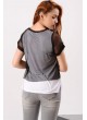Siyah Fileli Beyaz T-shirt