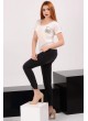 Pullu Cep Beyaz T-shirt