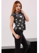 Kalp Baskılı Füme T-shirt