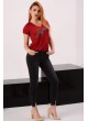 Süper Taşlı Kırmızı T-shirt
