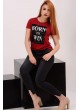 Ön Pullu Kırmızı T-shirt