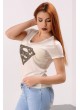 Süperman Taşlı Beyaz T-shirt