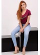 Süper Taşlı Mürdüm T-shirt