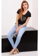 Süperman Taşlı Siyah T-shirt