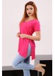 Yırtmaçlı Fuşya T-shirt