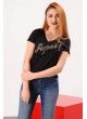Super Taşlı Siyah T-shirt