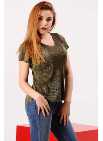 Tırtıklı Yeşil T-shirt