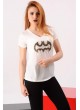 Batman Taşlı Beyaz T-shirt