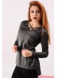 Çapraz İpli Yaka Füme Bluz