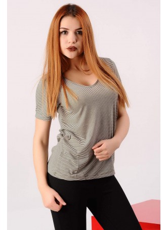 Siyah Beyaz Çizgili T-shirt