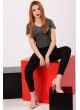 Pullu Cep Kısa Füme T-shirt