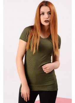 Fitilli Yeşil T-shirt