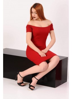 Fitilli Kırmızı Elbise