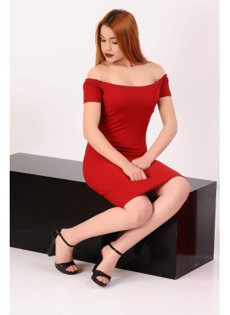 Fitilli Kırmızı Elbise