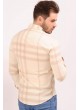 Kahve Şeritli Krem Gömlek