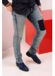 Yamalı Açık Mavi Yıkamalı Denim