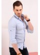 Kabartma Şeritli Açık Mavi Gömlek