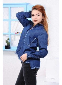 Cepli Lacivert Kot Gömlek