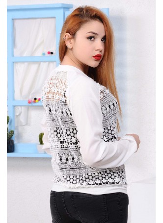 Beyaz Güpür Ceket
