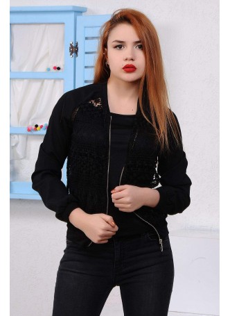 Siyah Güpür Ceket