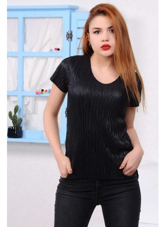 Tırtıklı Siyah T-shirt