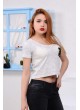 Pullu Cep Beyaz T-shirt