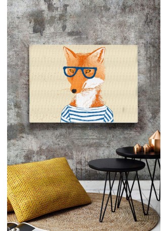 Özel Çizim Tilki Kanvas Tablo