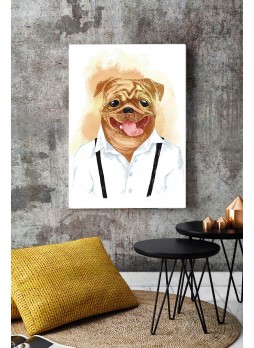 Özel Çizim Köpek Kanvas Tablo
