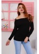 Omuz Taşlı Siyah Bluz