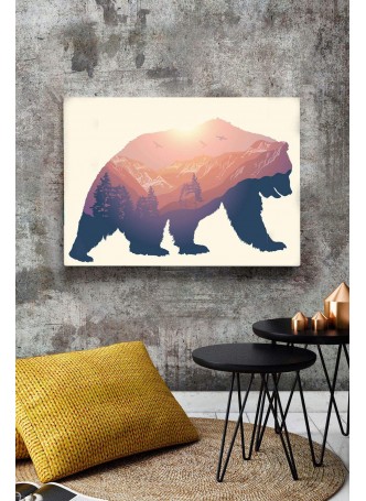  Özel Çizim Ayı Kanvas Taablo