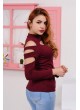 Kesikli Bordo Bluz