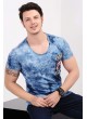 Armalı desenli Açık Mavi T-Shirt
