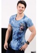 Armalı desenli Açık Mavi T-Shirt
