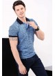 Polo Yaka Desenli Açık Mavi T-Shirt