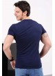 Kabartma Baskılı Lacivert T-Shirt