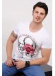Kuru Kafa Baskılı Beyaz T-Shirt