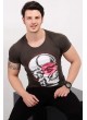 Kuru Kafa Baskılı Haki T-Shirt