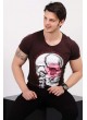 Kurukafa Baskılı Bordo T-shirt