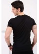 Kabartma Baskılı Siyah T-shirt