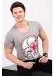 Kurukafa Baskılı Gri T-shirt